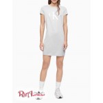 Женское Платье Футболка CALVIN KLEIN (Monogram Logo Crewneck T-Shirt Dress) 65778-02 Жемчужный Серый Heather