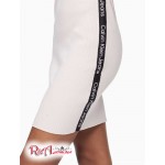 Женское Платье CALVIN KLEIN (Logo Tape Ribbed Knit Zip Dress) 65689-02 Chalk