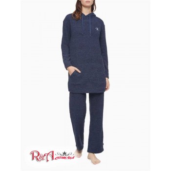 Женское Худи (CK One Plush Long Sleep Hoodie) 62009-02 Синий Shadow