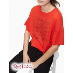 Женская Футболка CALVIN KLEIN (Performance Multi Logo Cropped T-Shirt) 62999-02 Chili