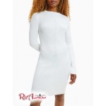 Женское Платье CALVIN KLEIN (Slim Ribbed Knit Jersey Dress) 62709-02 Ecru
