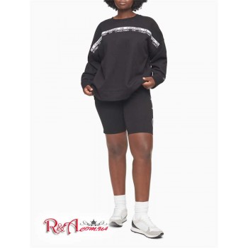Женский Свитшот (Plus Size Performance Double Logo Tape Sweatshirt) 62879-02 Черный