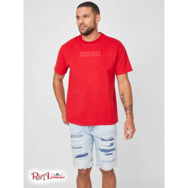Мужская Футболка GUESS Factory (Harvey Embroidered Logo Tee) 53810-01 Rugby Красный