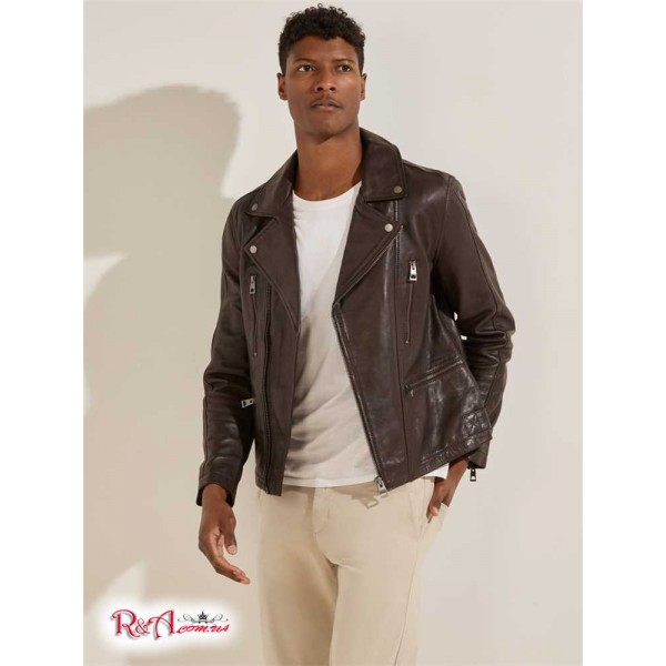 Мужская Куртка GUESS (Leather Biker Jacket) 59780-01 Chocolate Коричневыйie Мужская Куртка GUESS (Leather Biker Jacket) 59780-01 Chocolate Коричневыйie