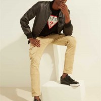 Чоловічий Бомбер (Satin Bomber Jacket) 55790-01 Реактивний Чорний Чоловічий Бомбер (Satin Bomber Jacket) 55790-01 Реактивний Чорний