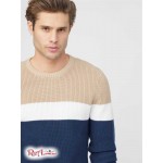 Мужской Свитер GUESS Factory (Alfen Color-Block Sweater) 63830-01 Dulce Creme Мульти