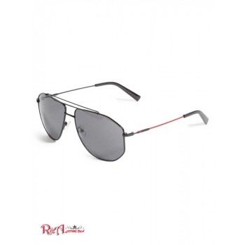 Чоловічі Сонцезахисні Окуляри (Double Bar Aviator Sunglasses) 64050-01 Чорний