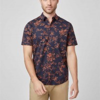 Мужская Рубашка (Kenny Printed Shirt) 58190-01 Silk Синий
