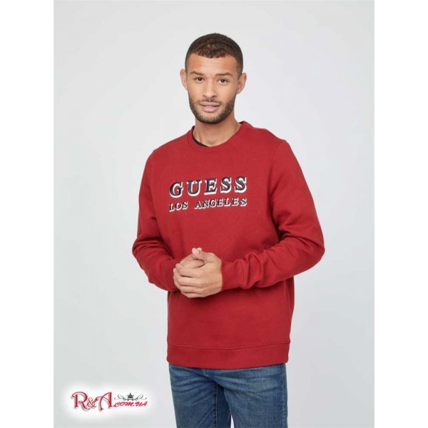 Мужской Пуловер GUESS Factory (Porter Embroidered Logo Pullover) 58010-01 Красный Noir