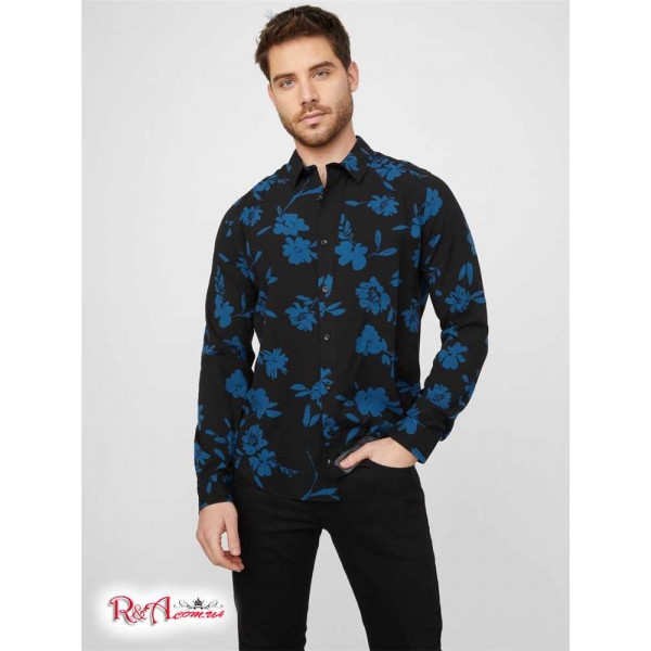 Чоловіча Сорочка GUESS Factory (Manson Floral Shirt) 58450-01 Реактивний Чорний