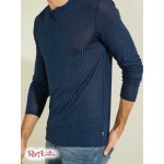 Мужской Лонгслив GUESS (Warehouse Long-Sleeve Henley) 55730-01 Silk Синий