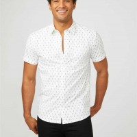 Мужская Рубашка (Jonathan Geometric Shirt) 58050-01 Чистый Белый