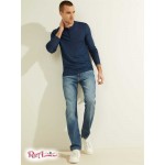 Мужской Лонгслив GUESS (Warehouse Long-Sleeve Henley) 55730-01 Silk Синий