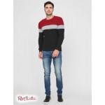 Мужской Свитер GUESS Factory (Alfen Color-Block Sweater) 63831-01 Beet Juice Красный Мульти