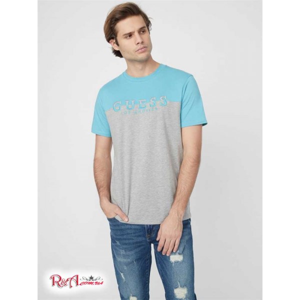 Мужская Футболка GUESS Factory (Davion Color-Block Logo Tee) 64181-01 Waves Синий