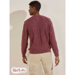 Мужской Свитер GUESS (Dawson Cable Knit Sweater) 64691-01 Burgundy Роза Мульти