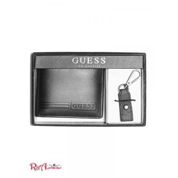 Мужской Брелок GUESS Factory (Bifold Wallet and Keychain Gift Set) 64071-01 Черный