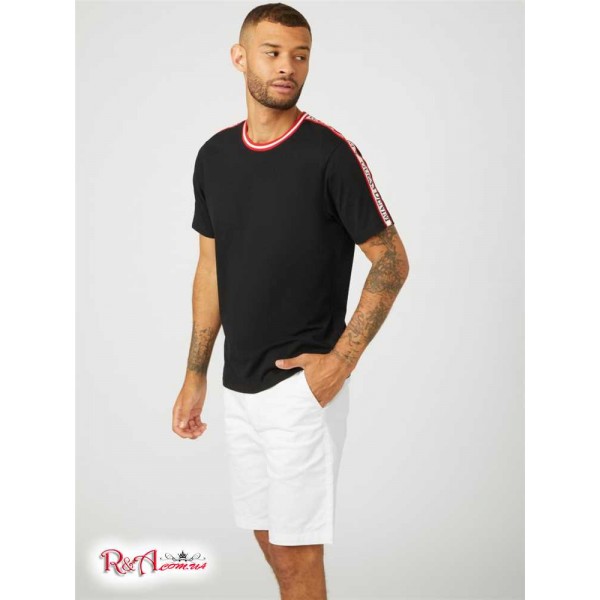 Чоловіча Футболка GUESS Factory (Hyatt Logo Tape Tee) 63941-01 Реактивний Чорний
