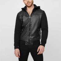 Чоловічий Бомбер (Grant Faux-Leather Bomber) 63761-01 Jet Black