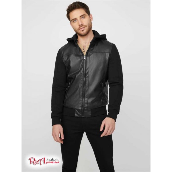 Чоловічий Бомбер GUESS Factory (Grant Faux-Leather Bomber) 63761-01 Jet Black Чоловічий Бомбер GUESS Factory (Grant Faux-Leather Bomber) 63761-01 Jet Black