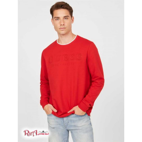 Мужской Лонгслив GUESS Factory (Kalico Logo Long-Sleeve Tee) 37251-01 Rugby Красный