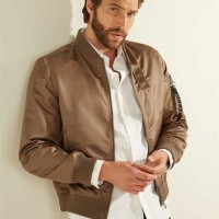 Чоловічий Бомбер (Satin Bomber Jacket) 55791-01 Antique Taupe Чоловічий Бомбер (Satin Bomber Jacket) 55791-01 Antique Taupe