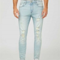 Чоловічі Джинси (Eco Jaxson Distressed Skinny Jeans) 58331-01 Світлий Destroy WПопелясто-Сірий