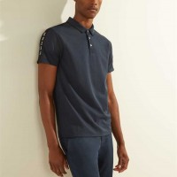 Мужское Поло (Pique Logo-Taping Polo) 41862-01 Silk Синий