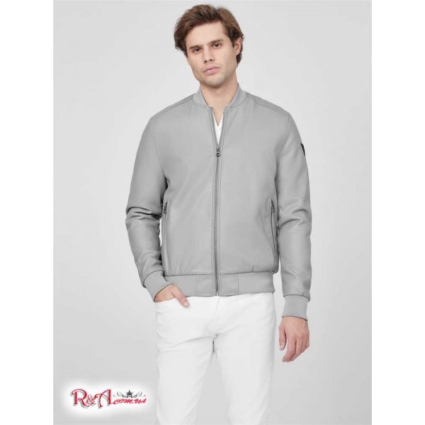 Чоловічий Бомбер GUESS Factory (Curt Faux-Leather Bomber) 63912-01 Мармур Сірий Чоловічий Бомбер GUESS Factory (Curt Faux-Leather Bomber) 63912-01 Мармур Сірий