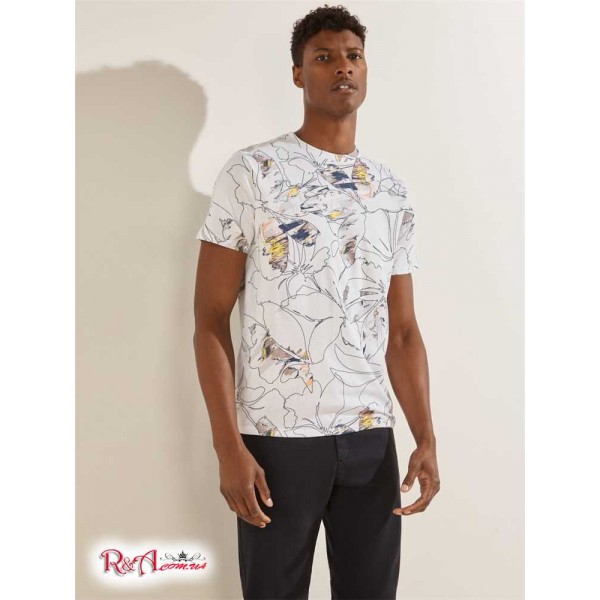 Чоловіча Футболка GUESS (Floral Outline Tee) 59712-01 Чистий Білий Мульти