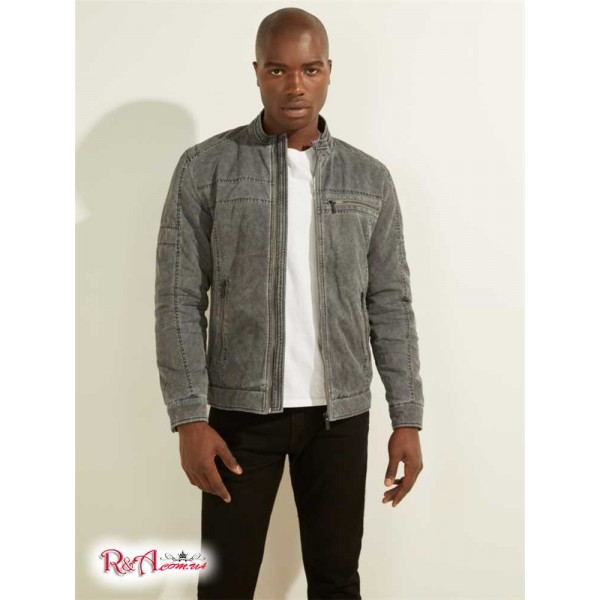 Чоловіча Куртка GUESS (Moto Jacket) 64702-01 Камінь Сірий Чоловіча Куртка GUESS (Moto Jacket) 64702-01 Камінь Сірий