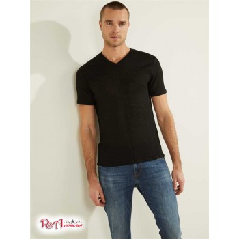 Чоловіча Футболка (Gauze V-Neck Tee) 41922-01 Реактивний Чорний