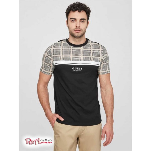 Чоловіча Футболка GUESS Factory (Kinto Plaid Tee) 63822-01 Jet Black