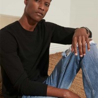 Мужской Crewneck (Textured Jersey Crewneck) 41852-01 Реактивний Черный