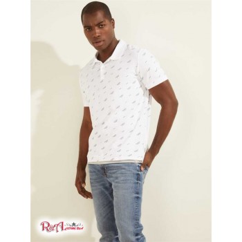 Чоловіче Поло (Corey Polo) 59522-01 Білий/Чорний Guess Logo