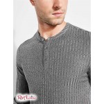 Мужской Лонгслив GUESS (Warehouse Long-Sleeve Henley) 41892-01 Stone Серый Мульти