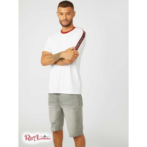 Чоловіча Футболка GUESS Factory (Hyatt Logo Tape Tee) 63942-01 Pure Білий