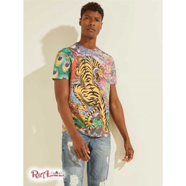 Чоловіча Футболка GUESS (Eco Tiger Graphic Tee) 59442-01 Чистий Білий