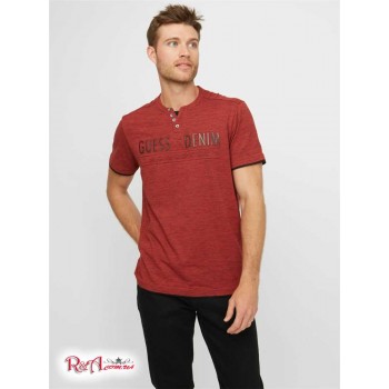 Чоловіча Хенлі (Edgar Marled Henley Tee) 57983-01 Varsity Червоний Мульті