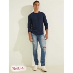 Мужской Crewneck GUESS (Textured Jersey Crewneck) 41853-01 Silk Синий
