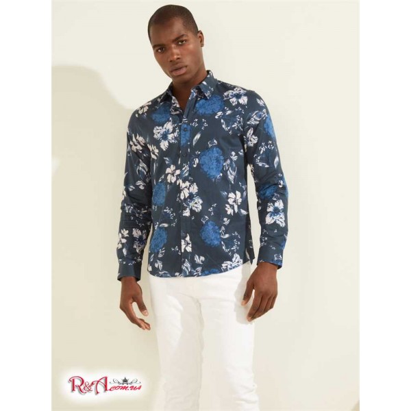 Чоловіча Сорочка GUESS (Luxe Camelia Cascade Shirt) 59553-01 Каскад Camelia Blue