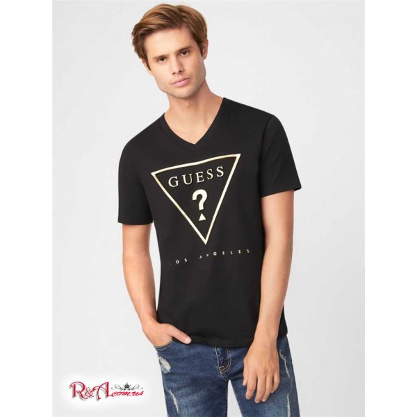 Мужская Футболка GUESS Factory (Taft Embossed Logo Tee) 37443-01 Реактивний Черный