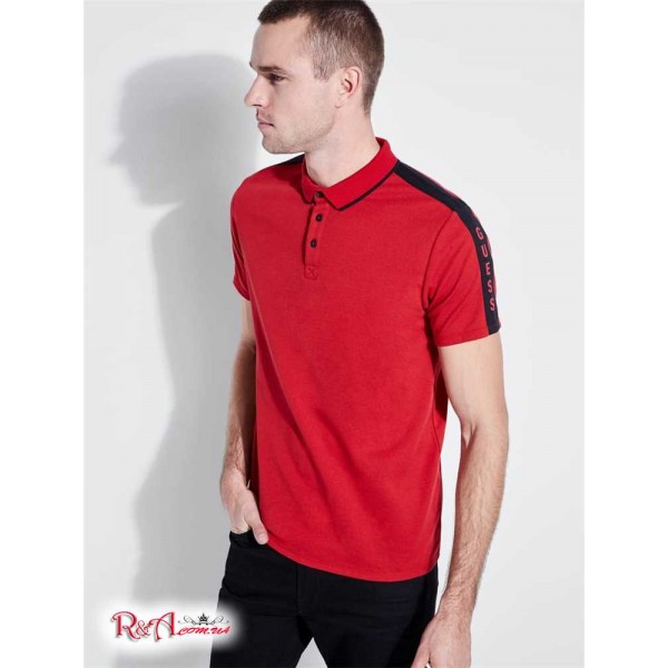 Чоловіче Поло GUESS (Pique Logo-Taping Polo) 41863-01 Chili Червоний