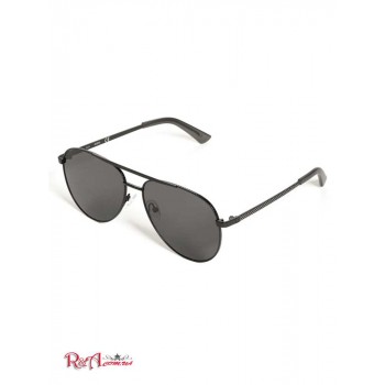 Чоловічі Сонцезахисні Окуляри (Textured Metal Aviator Sunglasses) 64053-01 Чорний