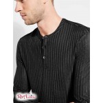 Мужской Лонгслив GUESS (Warehouse Long-Sleeve Henley) 41893-01 Реактивний Черный Мульти