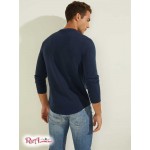 Мужской Crewneck GUESS (Textured Jersey Crewneck) 41853-01 Silk Синий