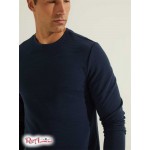 Мужской Crewneck GUESS (Textured Jersey Crewneck) 41853-01 Silk Синий