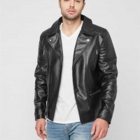 Мужская Куртка (Shelly Faux-Leather Moto Jacket) 63763-01 Jet Black