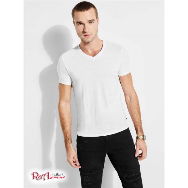 Мужская Футболка GUESS (Mason Yoke V-Neck Tee) 41903-01 Pure Белый