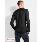 Мужской Лонгслив GUESS (Warehouse Long-Sleeve Henley) 41893-01 Реактивний Черный Мульти